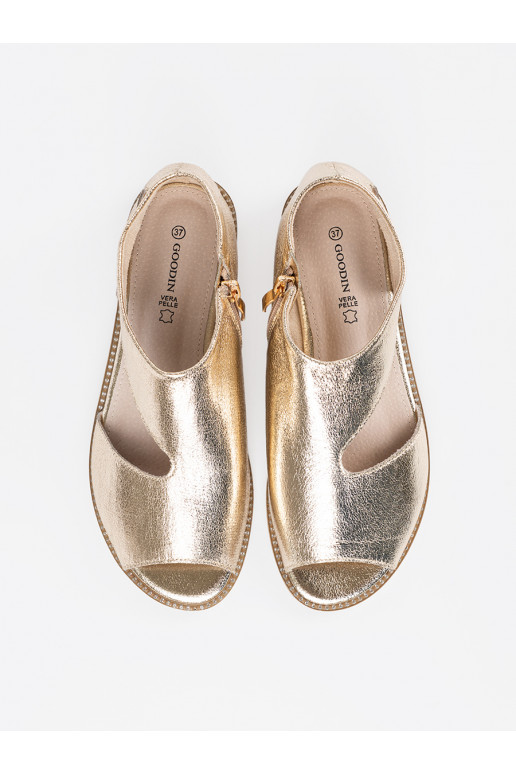 zlaté barvy sandály  z wycięciami zlaté barvy sandály  z wycięciami