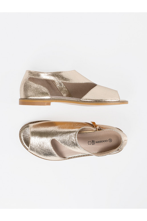 zlaté barvy sandály  z wycięciami zlaté barvy sandály  z wycięciami