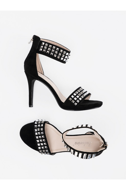 Žabky s tenkým podpatkem Černé  Žabky s tenkým podpatkem Černé