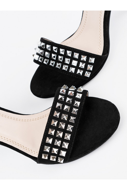 Žabky s tenkým podpatkem Černé  Žabky s tenkým podpatkem Černé