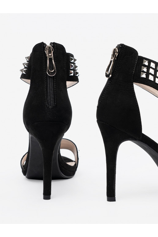 Žabky s tenkým podpatkem Černé  Žabky s tenkým podpatkem Černé