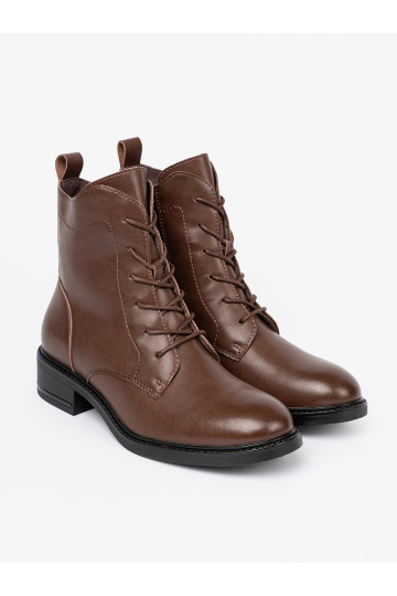 hnědá se šněrováním boty z niskim obcasem Sergio Leone 2