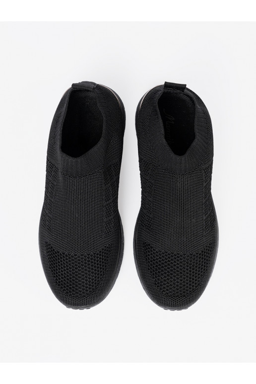 Černé sportovní obuvy slip-on z siateczkową cholewką