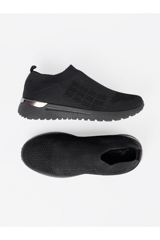 Černé sportovní obuvy slip-on z siateczkową cholewką
