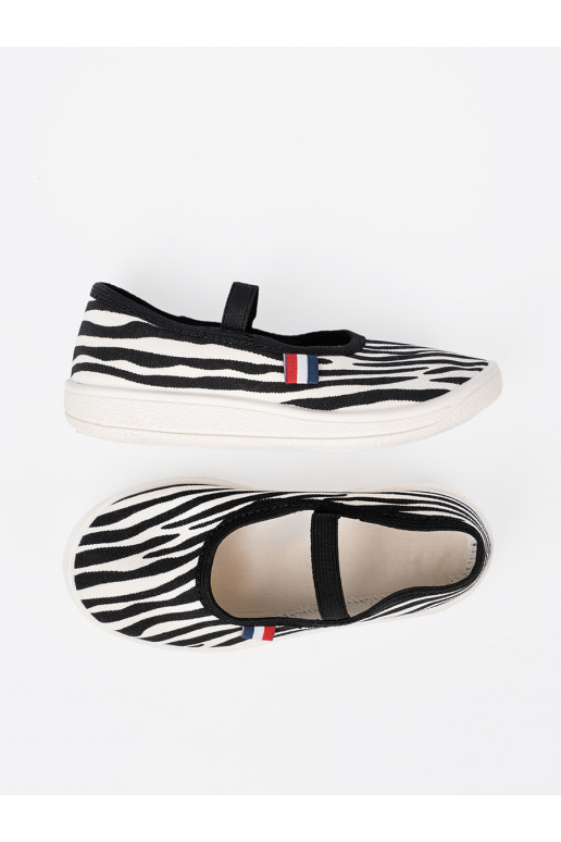 Černé abílé  boty  z motywem zebry