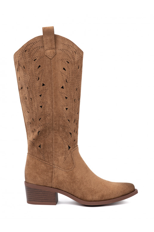 dlouhé boty przed kolano hnědá 