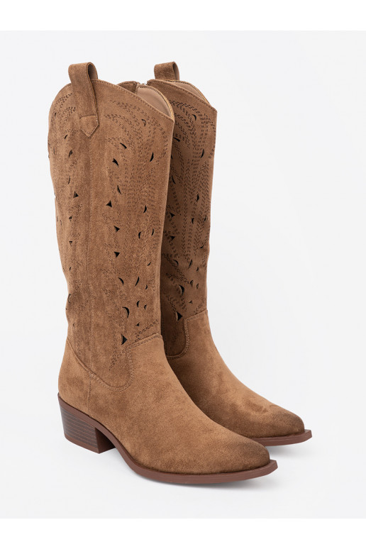 dlouhé boty przed kolano hnědá 