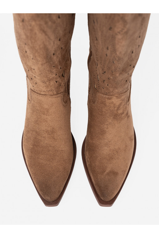 dlouhé boty przed kolano hnědá 