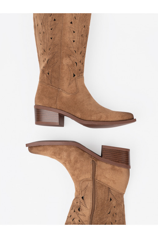 dlouhé boty przed kolano hnědá 