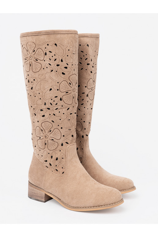 ze semiše  dlouhé boty przed kolano