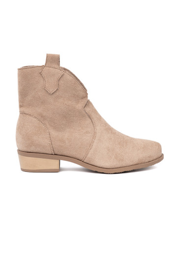 béžové boty kovbojský styl ze semiše