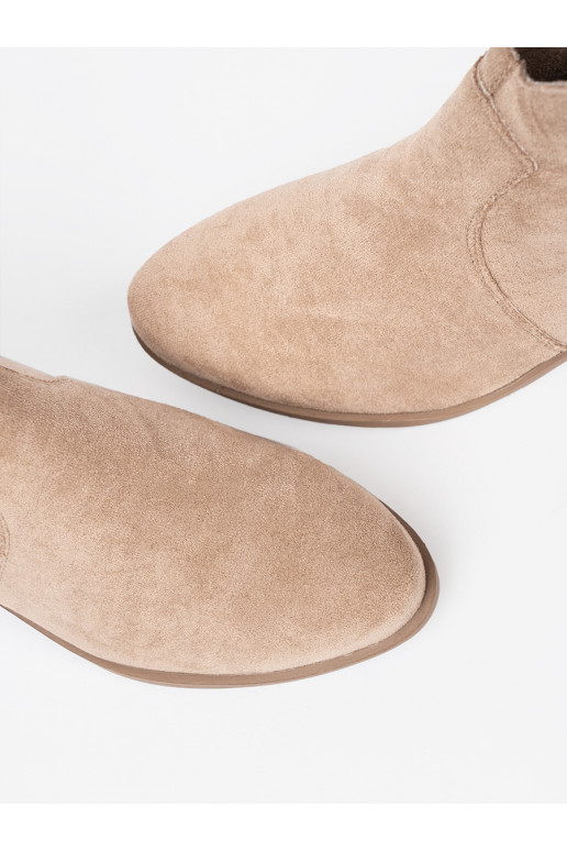 béžové boty kovbojský styl ze semiše