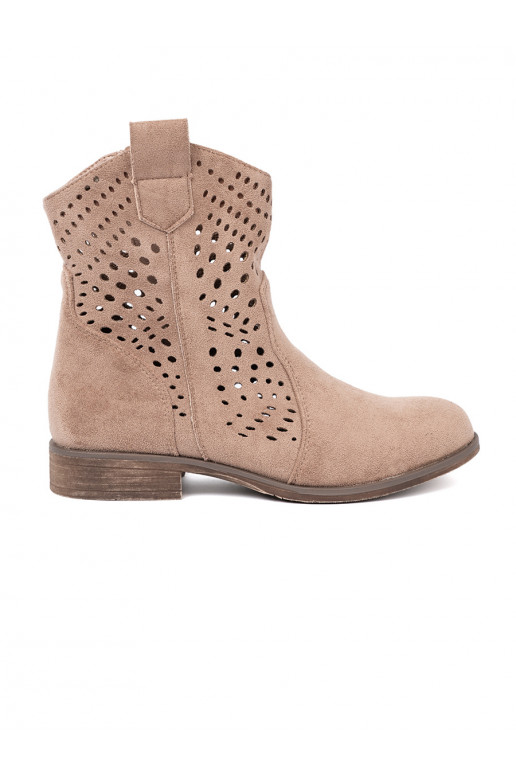 béžové boty  kowbojskim stylu béžové boty  kowbojskim stylu