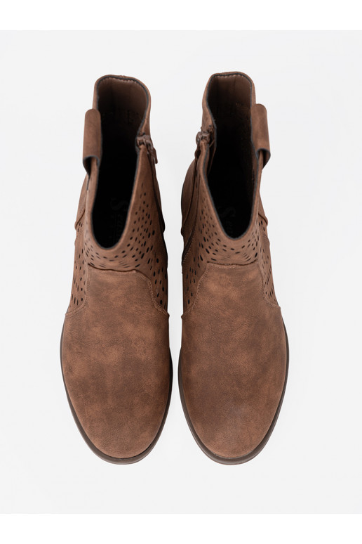 s ažurovými prvky hnědá boty s ažurovými prvky hnědá boty
