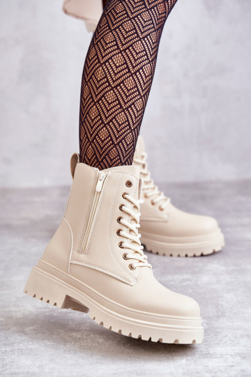 Dámské podpatky zateplené slonová kost Dorchen