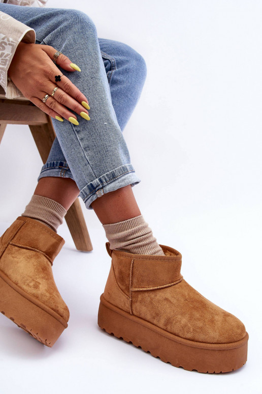 ze semiše Sněhule s platformou hnědá Corcoran ze semiše Sněhule s platformou hnědá Corcoran