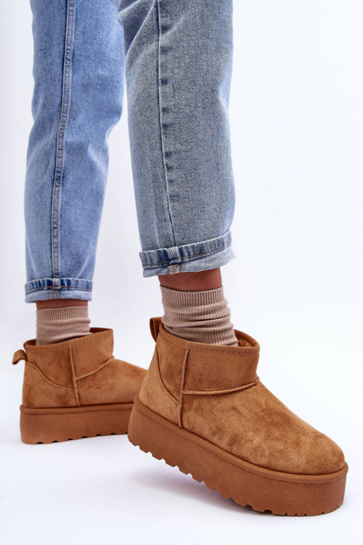 ze semiše Sněhule s platformou hnědá Corcoran ze semiše Sněhule s platformou hnědá Corcoran