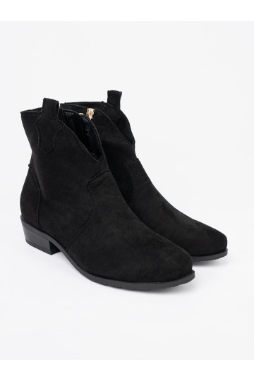 Černé boty kovbojský styl ze semiše 2