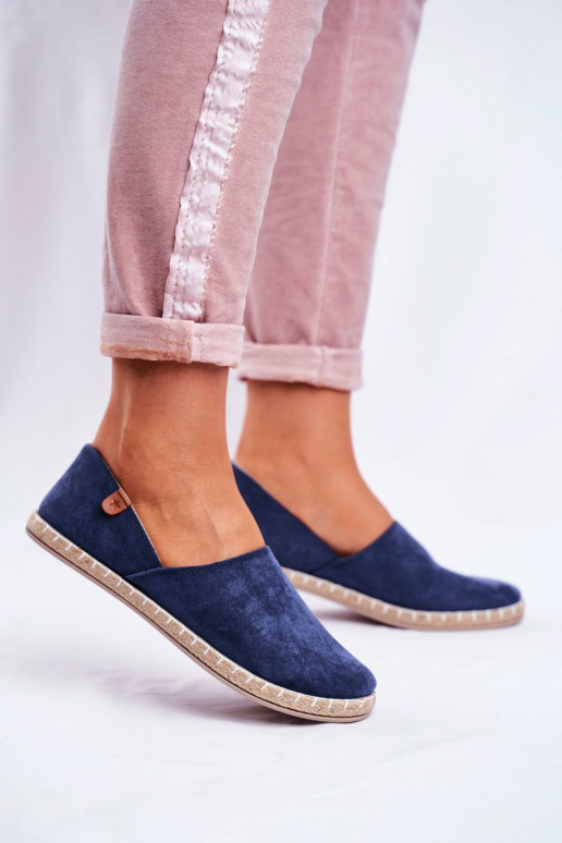 Espadrilky s velurovým materiálem tmavě modrá Vulcano Espadrilky s velurovým materiálem tmavě modrá Vulcano