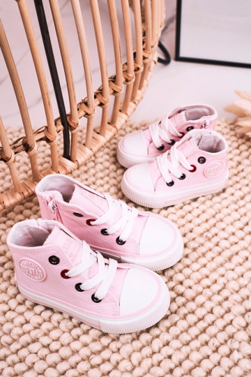 Dětská obuv s kamínkem se zipy BIG STAR HH374191 růžová 2