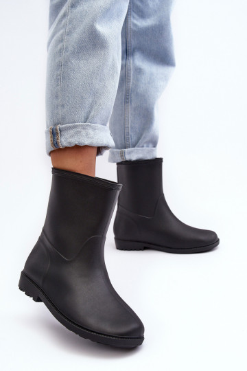 Slip-on vzor gumové holínky Černé Solihia