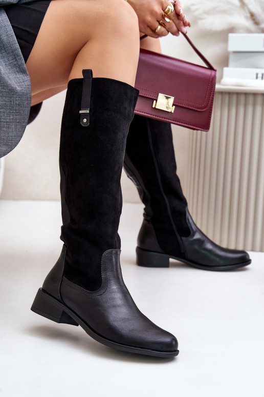 zateplené dlouhé boty   Černé Ivasira