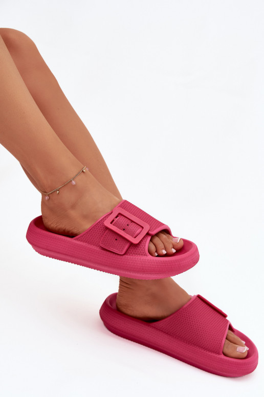 Dámské pantofle  s platformou s přezkami Big Star RR274A583 růžová