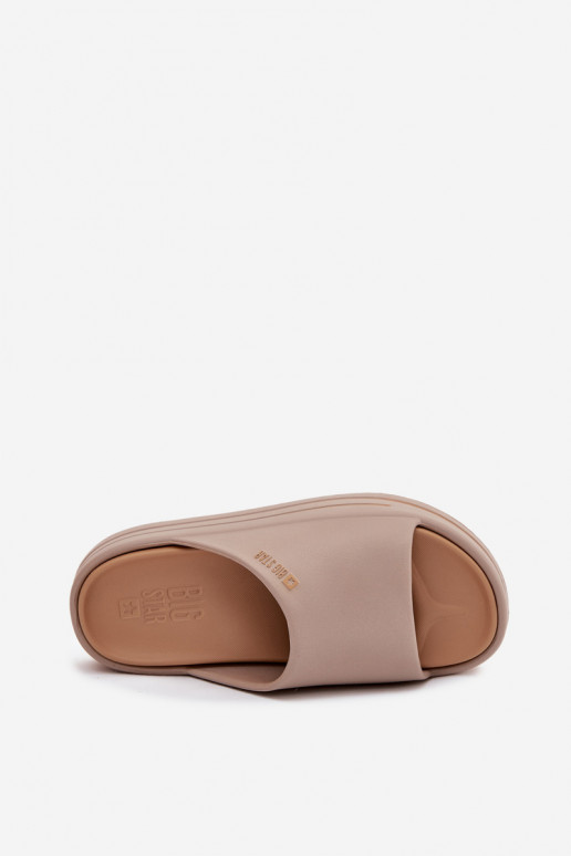 Dámské pantofle s platformou Big Star SS274424 béžové