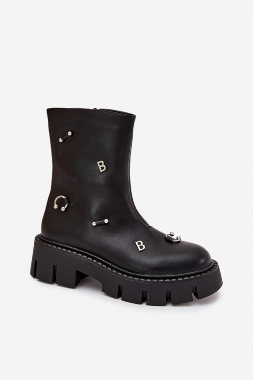 zateplené Dámské podpatky  s pěknými detaily Černé Thavira zateplené Dámské podpatky  s pěknými detaily Černé Thavira