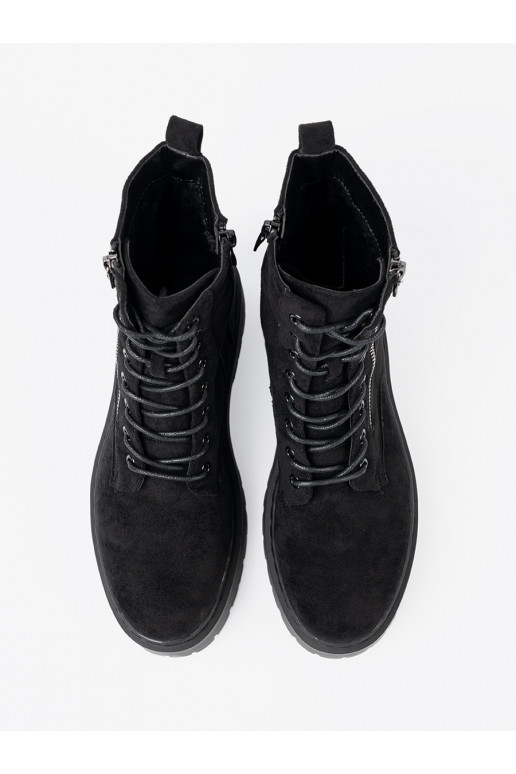 boty  Černé z zamszowym wykończeniem