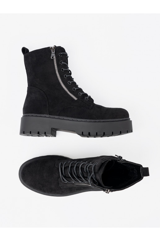 boty  Černé z zamszowym wykończeniem