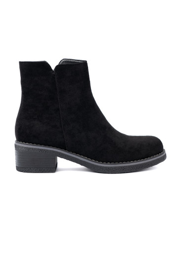 Proste Černé boty na komfortowym obcasie