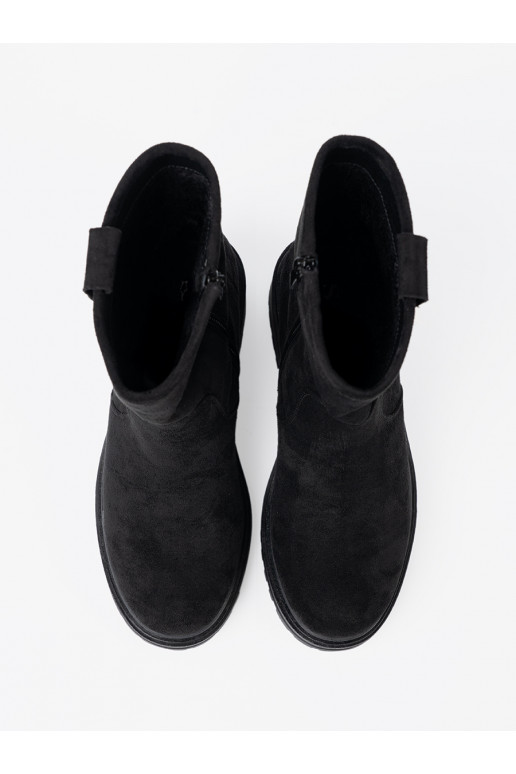 Černé Dámská obuv na masywnej podeszwie