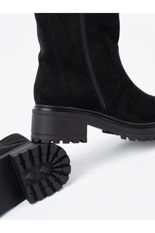 Černé Dámská obuv na masywnej podeszwie