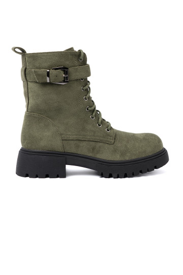 khaki Dámské boty z grubą podeszwą i m