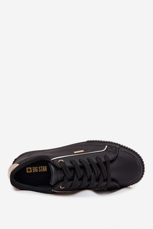  Tenisky z ekologické kůže Big Star SS274025 Černé a-zlaté barvy