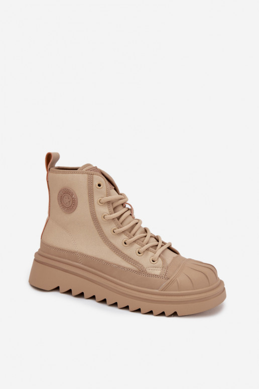 ležérní obuv s borovicovou šiškou  zateplené Big Star OO274A356 béžové