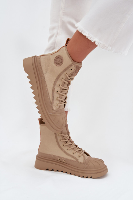 ležérní obuv s borovicovou šiškou  zateplené Big Star OO274A356 béžové