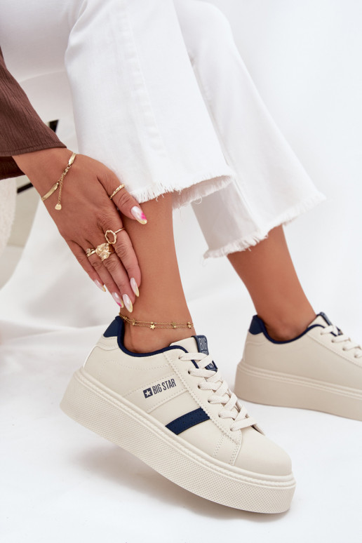 Tenisky  s platformou Big Star SS274347 slonová kost