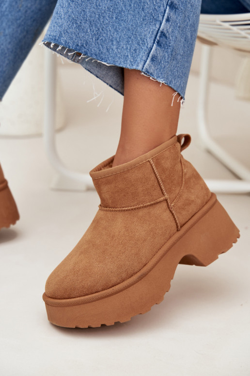 Sněhule  Slip-on vzor zateplené s kožešinou uvnitř hnědáMavelle