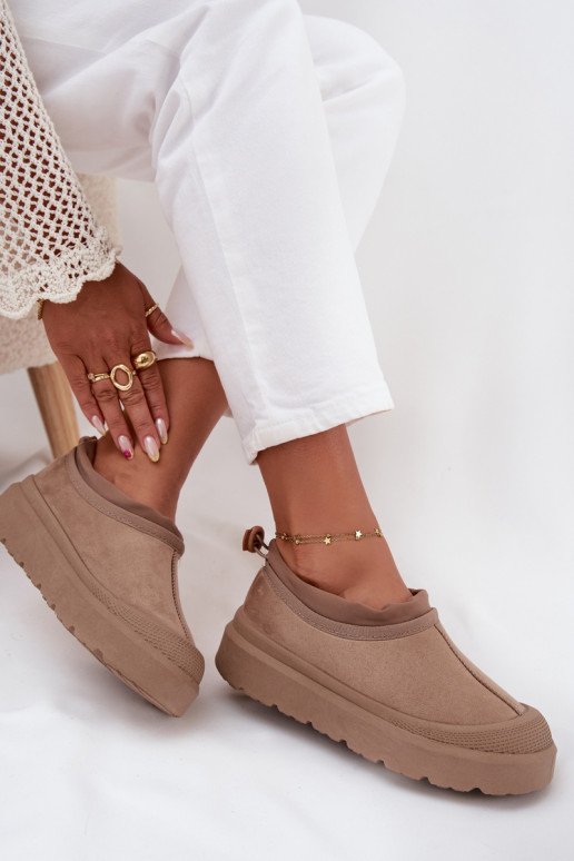 Sněhule  s platformou  béžové Izamine