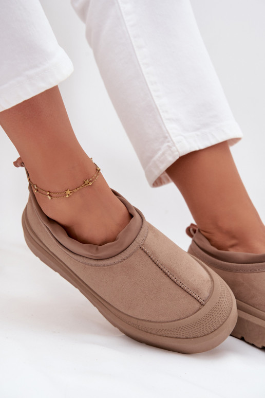 Sněhule  s platformou  béžové Izamine