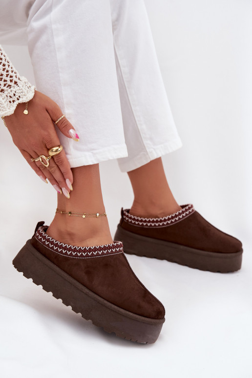  Sněhule  Z Haftem s platformou Czekoladowe Narirya