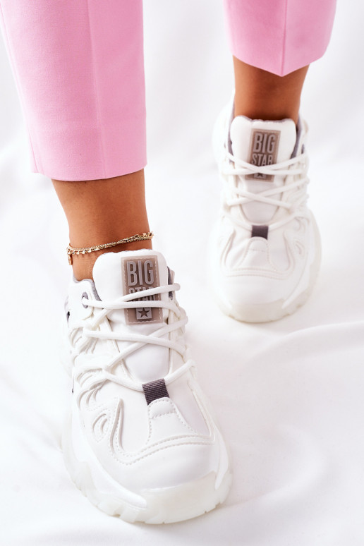  Sportovní styl boty Memory Foam Big Star II274088 bílé