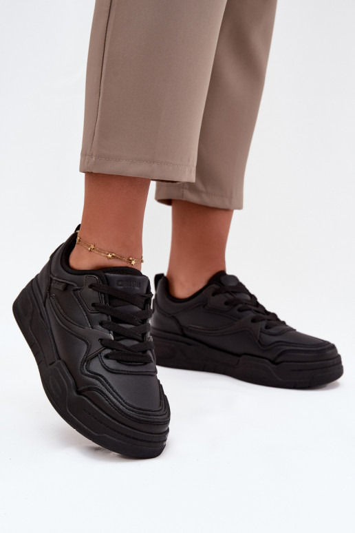 Tenisky  s platformou Big Star SS274589 HI-POLY SYSTEM Černé Tenisky  s platformou Big Star SS274589 HI-POLY SYSTEM Černé