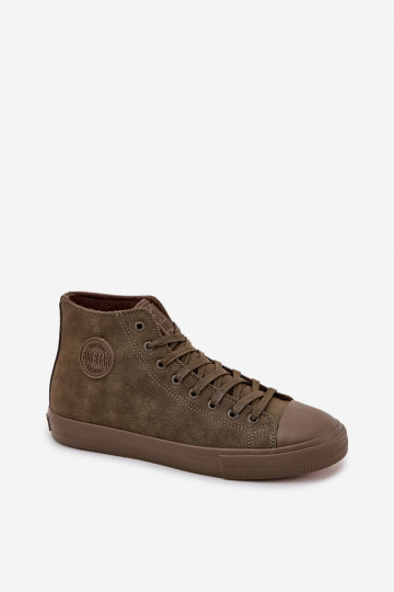 Pánská ležérní obuv zateplené z ekologické kůže Big Star OO174250 HI-POLY SYSTEM khaki