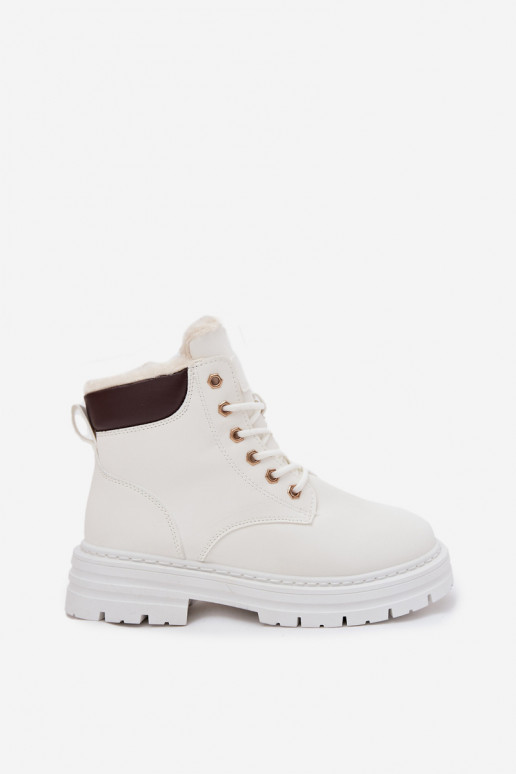 boty  zateplené s kožešinou uvnitř  bílé Tharika