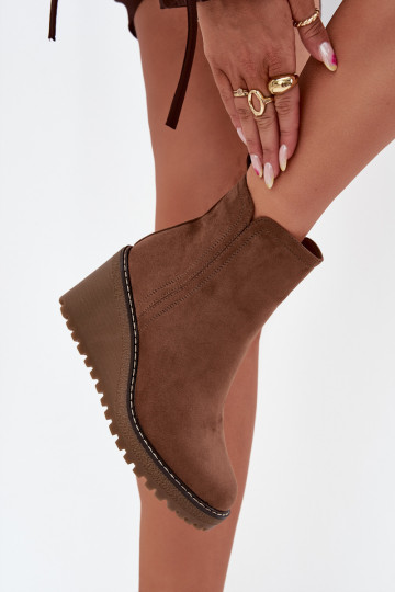 zateplené Dřeváky  Z z eko semišeu hnědá Mavona 2