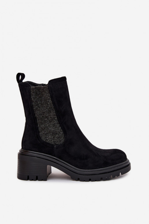 stylové podpatky  zateplené  Černé Zoralia