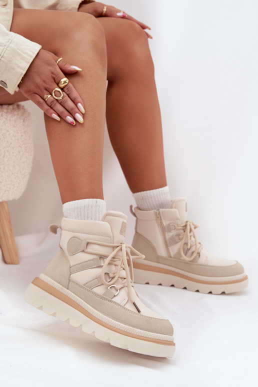 Dámské podpatky s platformou slonová kost Liorae